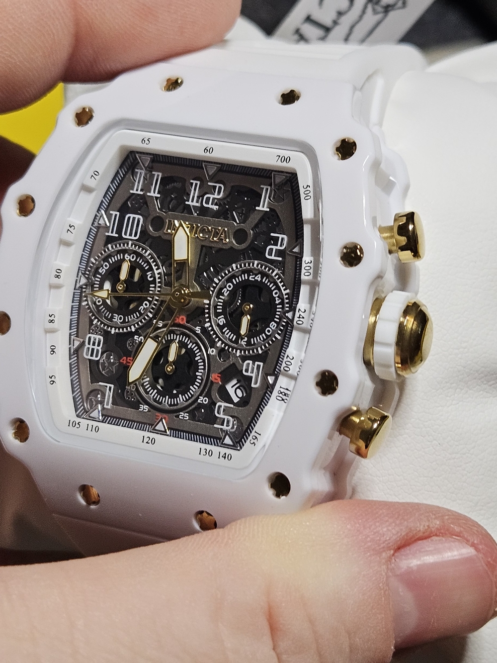 Invicta Racing Men’s White and Gold Chronograph Watch - Picture 9 of 15